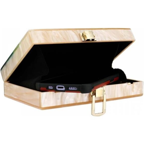 Acrylic Purses and Handbags for Women Multicolor Perspex Geometric Patterns Box - Picture 3 of 7